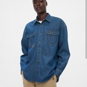 Gap x Disney Denim Western Shirt Button Down Size XL
